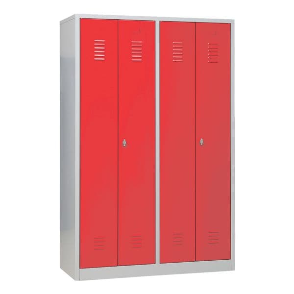 Gürkan Garderobenschrank 117 x 180 cm Vorhängeschloss grau, 117x180x50 cm