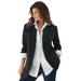 Plus Size Women's Boyfriend Blazer by Roaman's in Black (Size 18 W) Professional Jacket