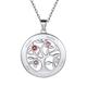 Personalised 925 Sterling Silver Family Tree of Life Necklace with Choice of Birthstone Setting Custom Engraving Name Four 4 Birthstone Tree Circle Pendant Necklace for Women
