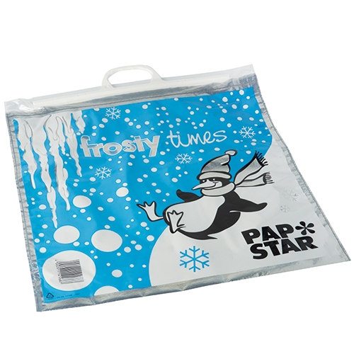 PAPSTAR 75 Tiefkühltragetaschen, LDPE 18 l 52 cm x 52 cm "Frosty Times" Image