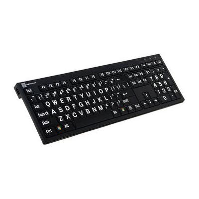 Logickeyboard XL Print NERO PC Slim Line White on Black Keyboard LKBU-LPWB-BJPU-US