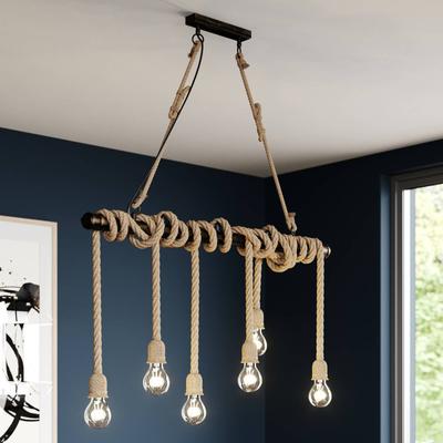 Hängelampe Hajo Lindby, dimmbar, braun / rost, für Wohn- / Esszimmer, Metall, Vintage, Pendelleuchte Image