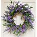 Gracie Oaks 22" Floral Wreath in Green/Indigo | 22 H x 22 W x 6 D in | Wayfair 64B5B4165FD04D0F8346C1223D0E0605