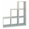 Hucoco - salerno - Etagère escalier contemporaine 6 niches/casiers/cubes 30x115x115 cm
