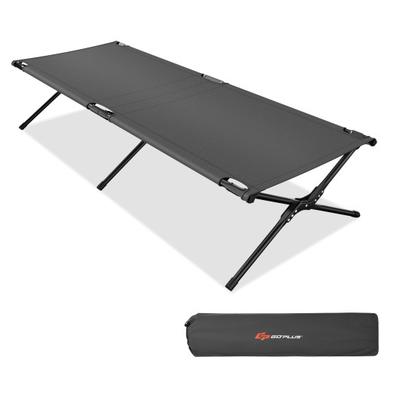 Costway Adults Kids Folding Camping Cot-Gray