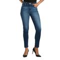 Love Moschino Women's High Waist Skinny Fit Denim Trousers_Logo On The Back Pocket Jeans, Blue (Zzsw3171 965w), 10 (Size: 29)