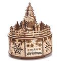 Wood Trick Music Box Gifts from Santa Model Kit - We Wish You a Merry Christmas Beautiful Melody - Very Sturdy and Ecological - 6x5″ - 3D Wooden Puzzle