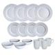Kahla Nature Dinnerware 16 Piece Porcelain Dinnerware Set - 4 Person Setting - 4 Dinner Plates, 4 Side Plates, 4 Cereal Bowls, 4 Mugs - White