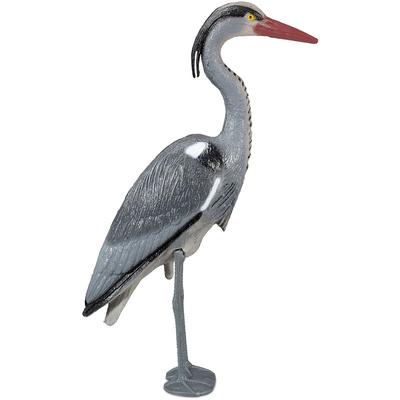 Dekofigur Reiher, Schutz gegen Fischreiher, stehender Graureiher, in Boden einsteckbar, Garten Image