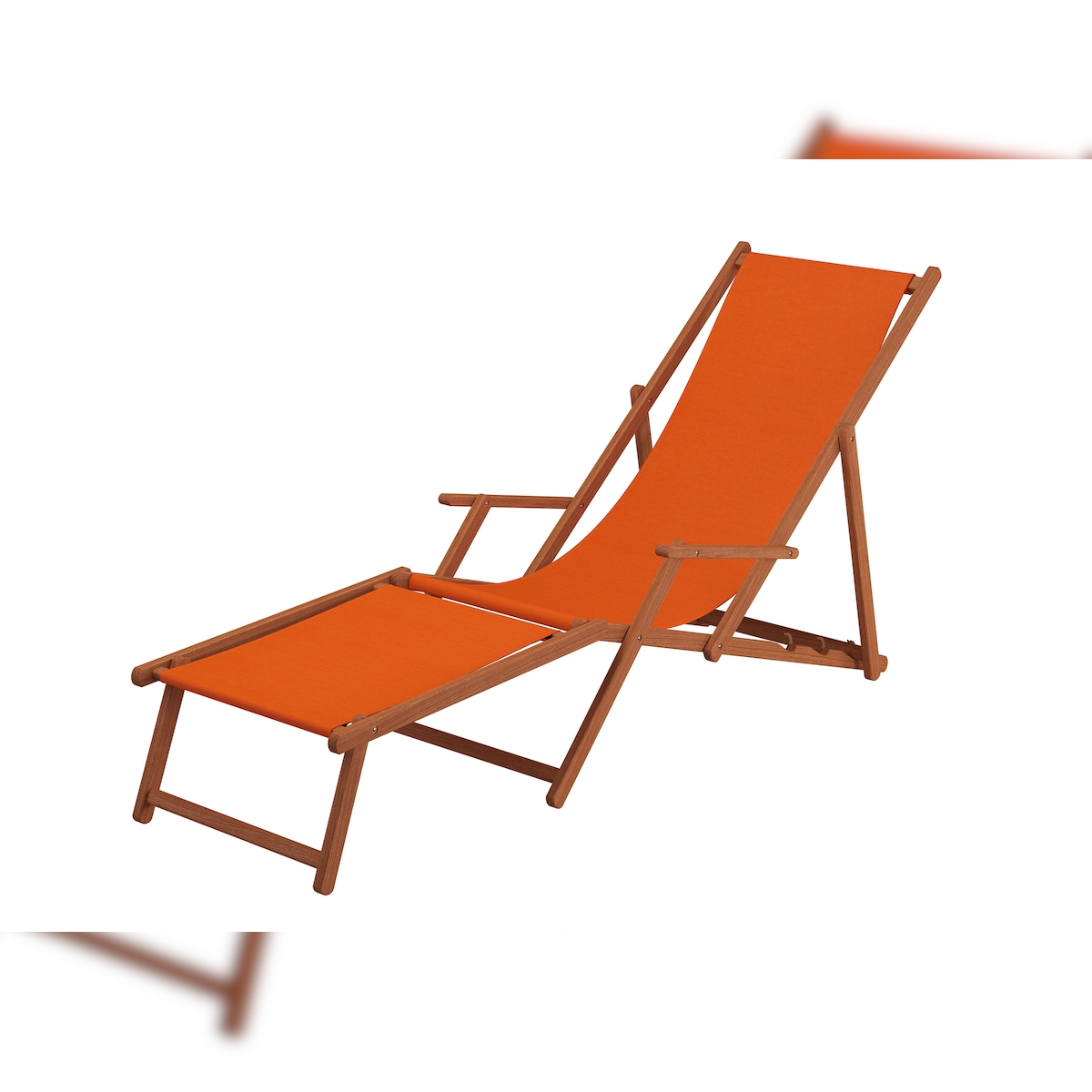 Erst-Holz Sonnenliege terracotta Gartenliege Liegestuhl Deckchair Buche Fußteil Tisch Kissen 10-309FTKH Image