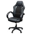 Gaming Chair, Racing Style Office High Back Ergonomic Conference Work Chair Reclining Computer PC Swivel Desk Chair with Lumbar Support&Adjustable Task Gas lift PU Leather (Black)