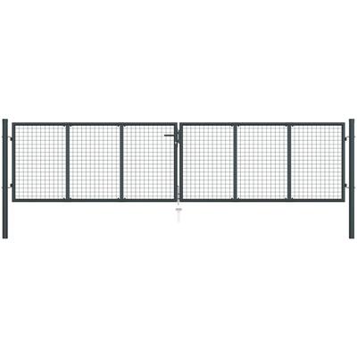 Vidaxl - Mesh-Gartentor Verzinkter Stahl 400 x 125 cm Grau