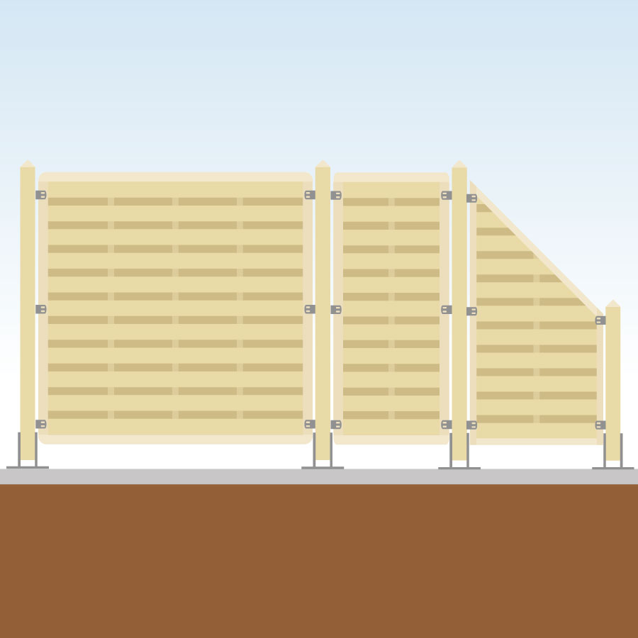 TraumGarten Sichtschutzzaun Basic Komplett-Set Holz Sichtschutz Lamellenzaun, mit Endelement, 1,179 cm,Aufschrauben Image