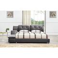 Orren Ellis Muski Platform Bed Upholstered/Faux leather in Gray/Brown | 38 H x 78.8 W x 95 D in | Wayfair B2003QQGY