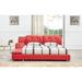 Orren Ellis Muski Platform Bed Upholstered/Faux leather in Red/Gray | 37 H x 94.5 W x 95 D in | Wayfair B2003EKRD
