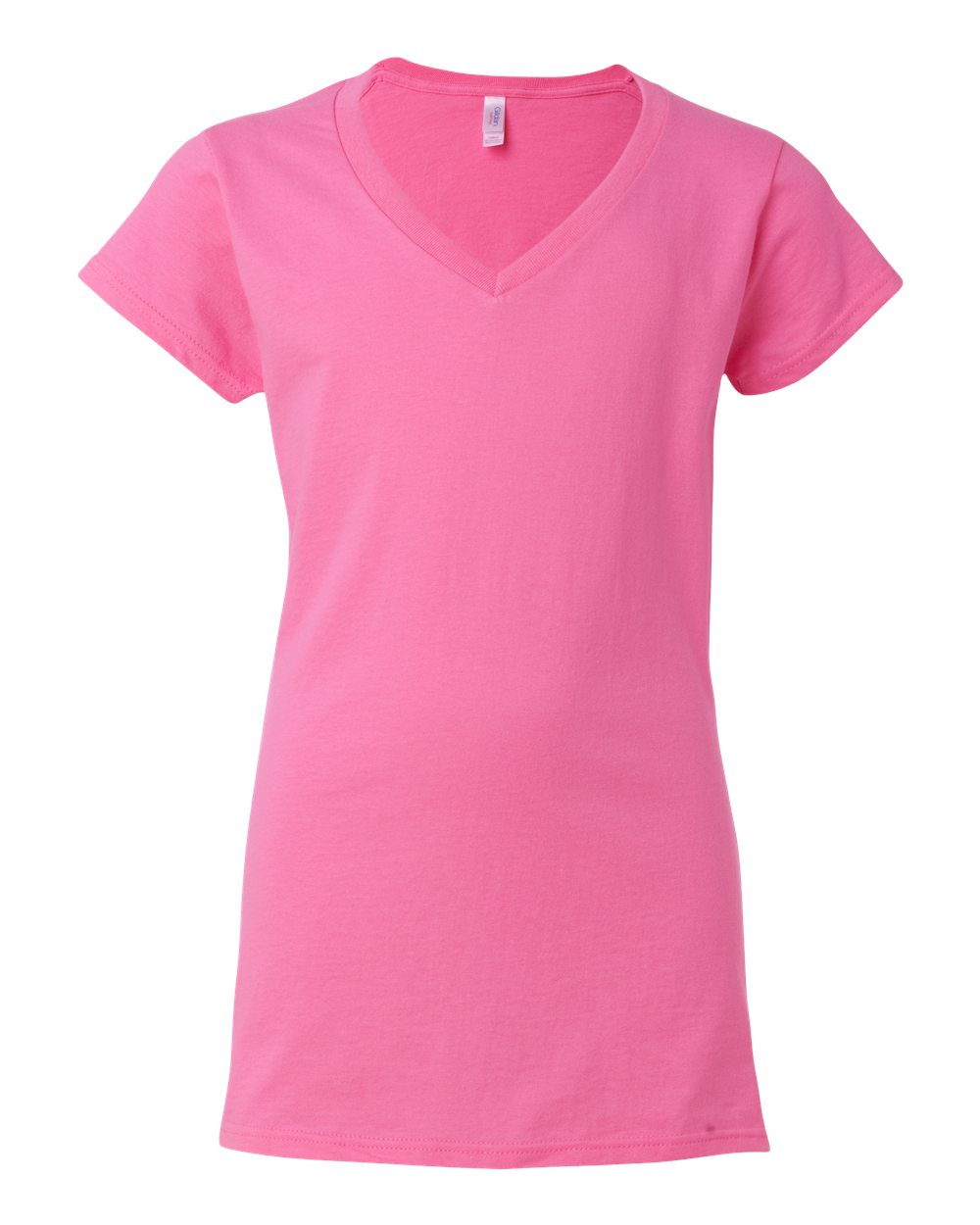 Gildan G64VL Softstyle Women's Fit V-Neck T-Shirt in Azalea size XL | Cotton G64V00L, 64V00L