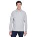 Devon & Jones D110 Men's Pima PiquÃ© Long-Sleeve Polo Shirt in Grey Heather size Large | Cotton