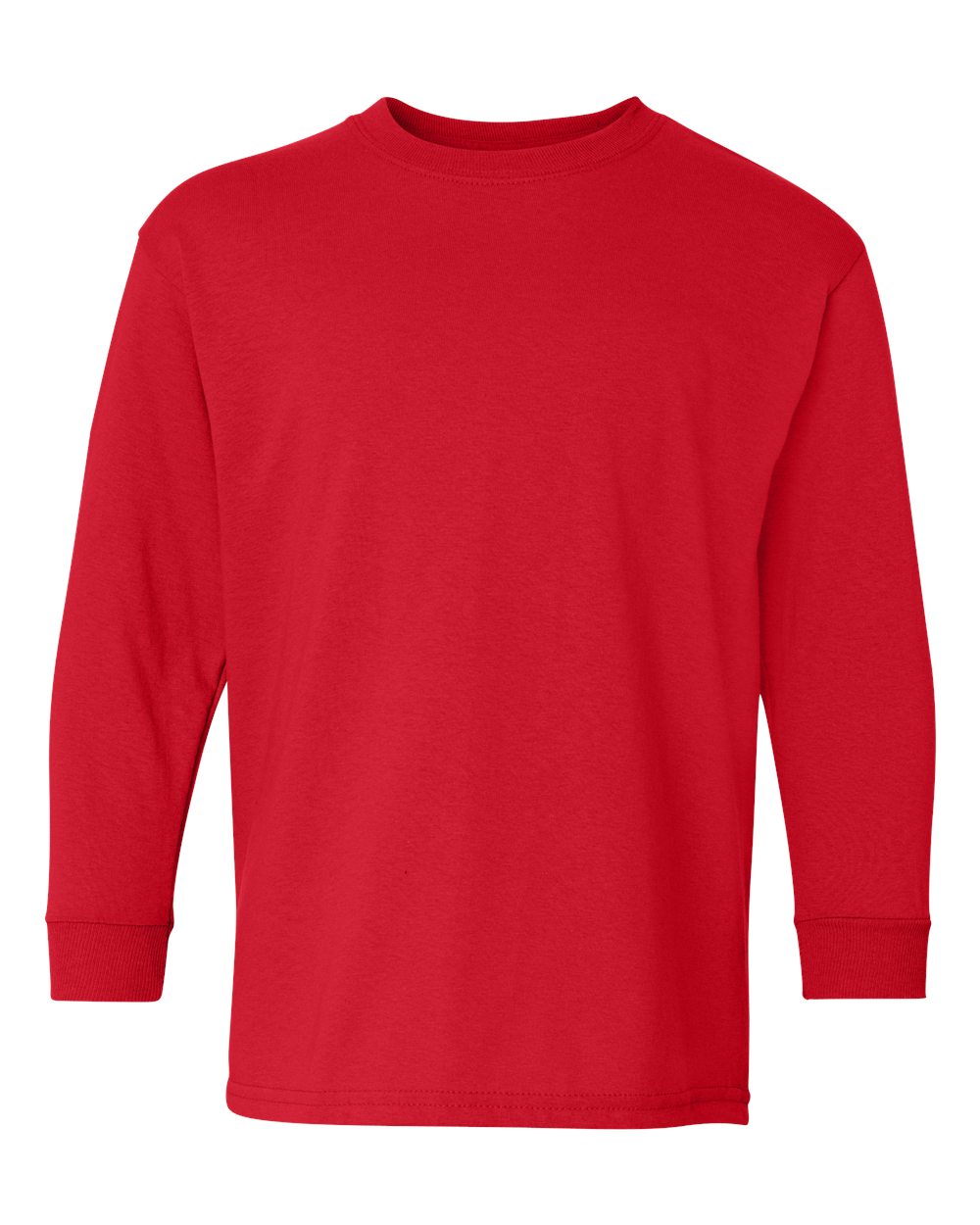 Gildan G540B Youth Heavy Cotton Long Sleeve T-Shirt in Red size XL 5400B, G5400B
