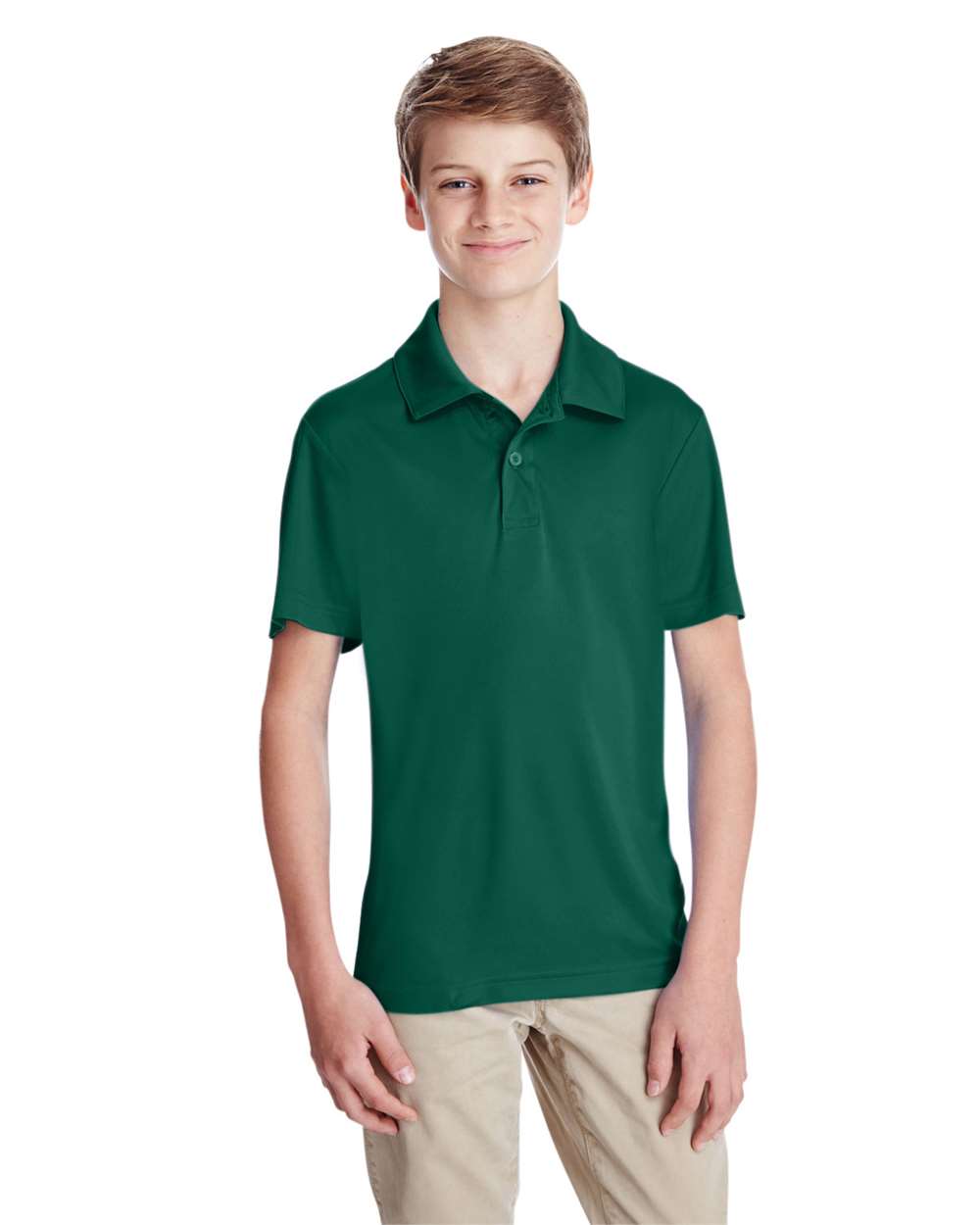 Team 365 TT51Y Youth Zone Performance Polo Shirt in Sport Forest Green size XL | Polyester