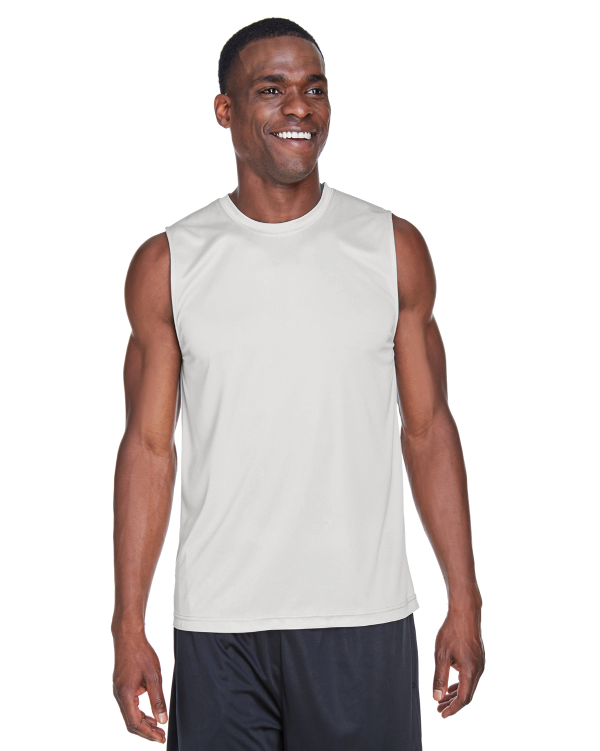 Team 365 TT11M Men's Zone Performance Muscle T-Shirt in Sport Silver size 2XL | Polyester