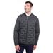 North End NE710 Men's Loft Pioneer Hybrid Bomber Jacket in Carbon/Black H/Black size 4XL | Polyester