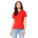Bella + Canvas B6400 Women's Relaxed Jersey Short-Sleeve T-Shirt in Poppy size Large | Ringspun Cotton 6400