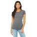 Bella + Canvas B8413 Women's Triblend Short Sleeve Top in Grey size Medium 8413, BC8413