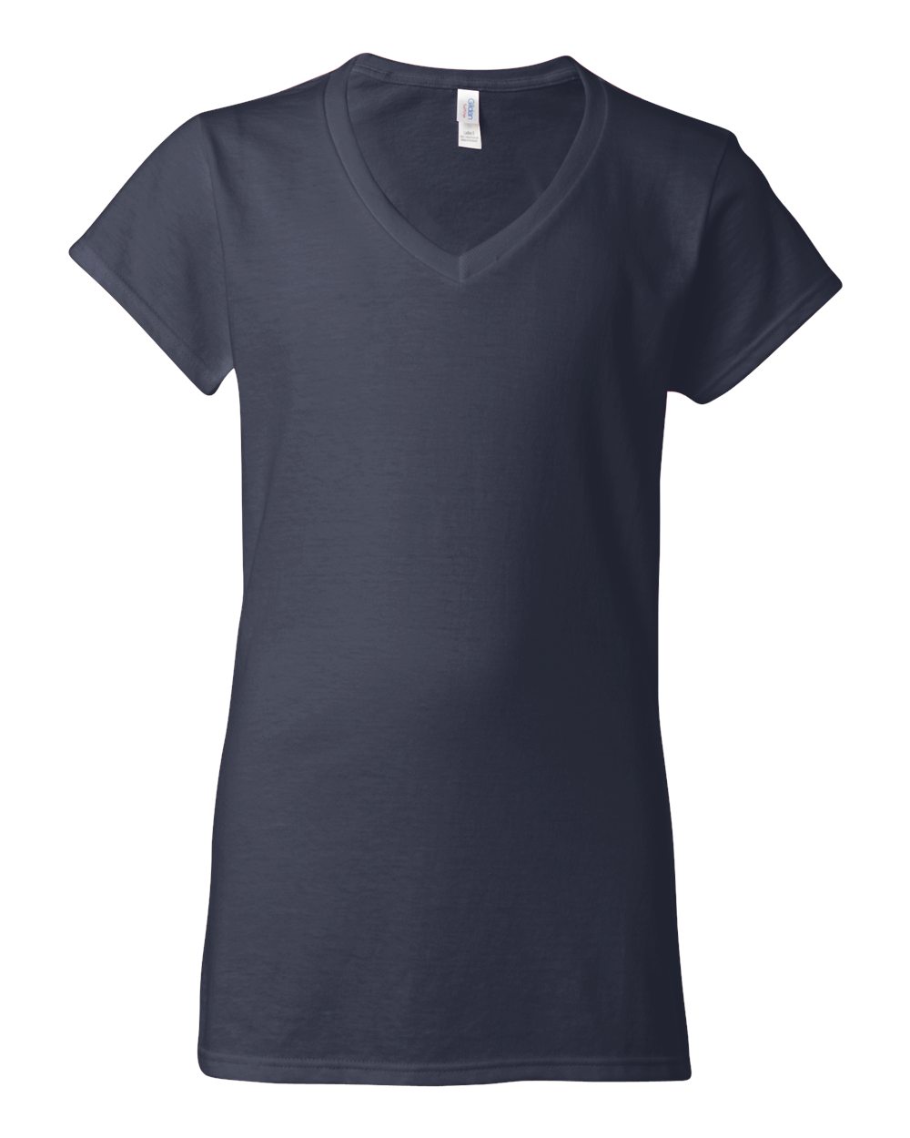 Gildan G64VL Softstyle Women's Fit V-Neck T-Shirt in Navy Blue size Small | Cotton G64V00L, 64V00L