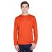 Team 365 TT11L Men's Zone Performance Long-Sleeve T-Shirt in Sport Orange size XL | Polyester