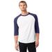 Alternative 5127BP Men's Vintage Keeper Baseball T-Shirt in White/Navy Blue size XL | Cotton Polyester 5127