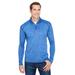 A4 N4010 Men's Tonal Space-Dye Quarter-Zip T-Shirt in Light Blue size XL | Polyester A4N4010