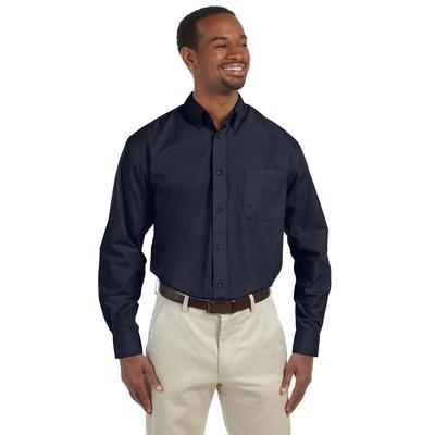 Harriton M510T Men's Tall 3.1 oz. Essential Poplin in Navy Blue size 2XT | Polyester Blend
