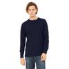 Bella + Canvas 3150 Men's Jersey Long-Sleeve Henley T-Shirt in Navy Blue size Large | Ringspun Cotton B3150