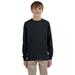 Jerzees 29BL Youth Dri-Power Active 50/50 Cotton/Poly Long Sleeve T-Shirt in Black size Medium | Cotton/Polyester Blend 29BLR