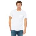 Bella + Canvas 3021 Men's Jersey Short Sleeve Pocket Top in White size Medium | Ringspun Cotton B3021