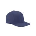 Flexfit 6297F Adult Wooly Twill Pro Baseball On-Field Shape Cap with Flat Bill in Navy Blue size Large/XL