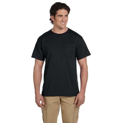 Jerzees 29P Dri-Power 50/50 T-Shirt with a Pocket in Black size Large 29MPR, 29MP