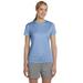 Hanes 4830 Women's Cool DRI with FreshIQ Performance T-Shirt in Light Blue size 3XL | Polyester