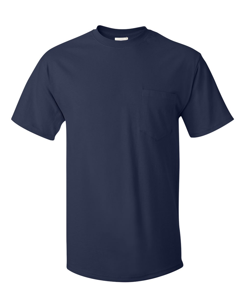 Hanes H5590 Men's Authentic-T Cotton T-Shirt with Pocket in Navy Blue size Large 5590