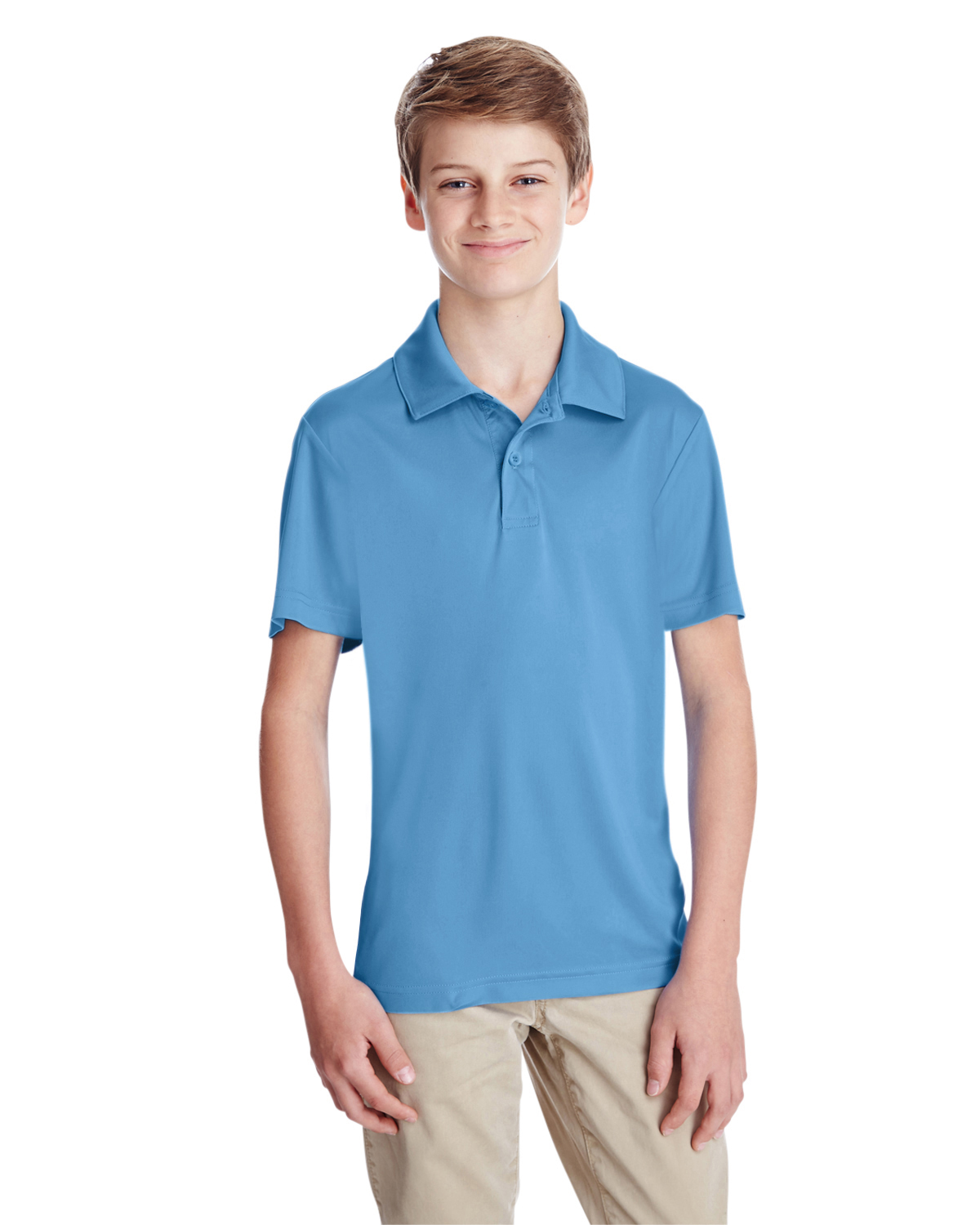 Team 365 TT51Y Youth Zone Performance Polo Shirt in Sport Light Blue size XL | Polyester