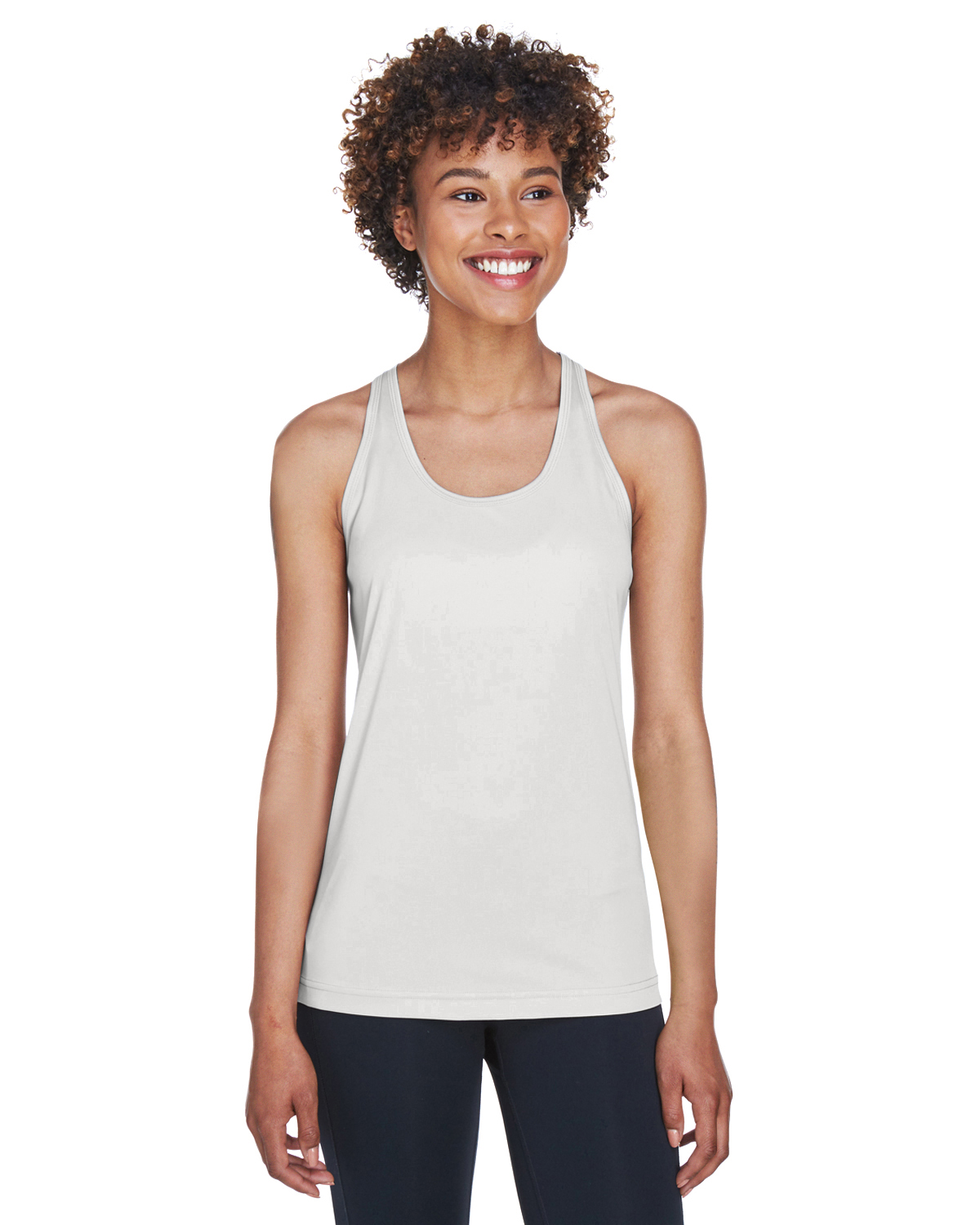 Team 365 TT11WRC Women's Zone Performance Racerback Tank Top in Sport Silver size XS | Polyester
