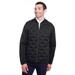 North End NE710 Men's Loft Pioneer Hybrid Bomber Jacket in Black/Black/Carbon size 3XL | Polyester