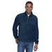 Harriton M980 Adult 8 oz. Quarter-Zip Fleece Pullover T-Shirt in Navy Blue size Medium | Polyester