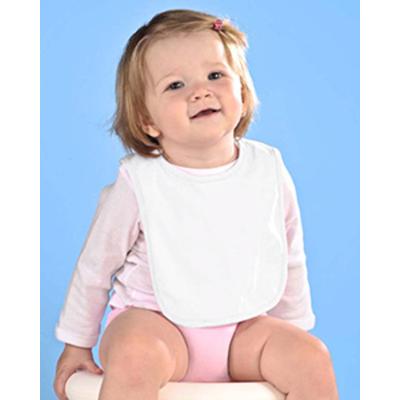 Rabbit Skins RS1005 Infant Premium Jersey Bib in White | Ringspun Cotton 1005, LA1005