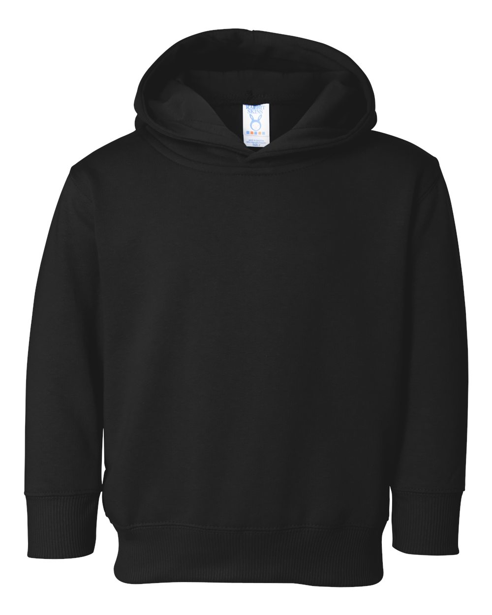Rabbit Skins 3326 Toddler Pullover Fleece Hoodie in Black size 2 | Ringspun Cotton LA3326