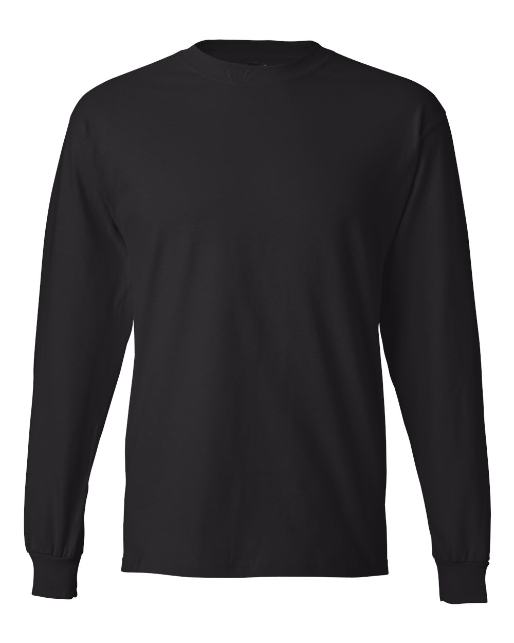 Hanes 5186 Adult Long-Sleeve Beefy-T-Shirt in Black size Medium | Ringspun Cotton