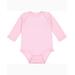 Rabbit Skins 4411 Infant Long Sleeve Baby Rib Bodysuit in Pink size 6MOS | Ringspun Cotton LA4411, RS4411
