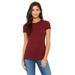 Bella + Canvas 6004 Women's The Favorite T-Shirt in Cardinal size Medium | Ringspun Cotton B6004, BC6004