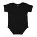 Rabbit Skins 4400 Infant Baby Rib Bodysuit in Black size 24MOS | Ringspun Cotton LA4400, RS4400