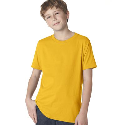 Next Level 3310 Youth Boysâ€™ Cotton Crew T-Shirt in Gold size XS NL3310